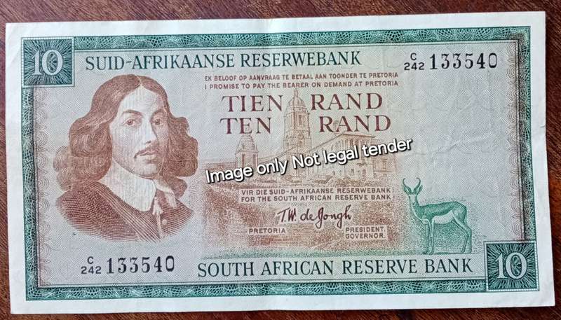 1967 T.W de Jongh 1st issue R10 note
