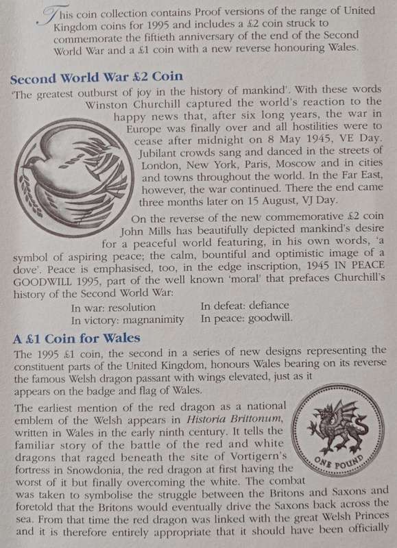 Nice 1995 United Kingdom Royal Mint proof set in blue case