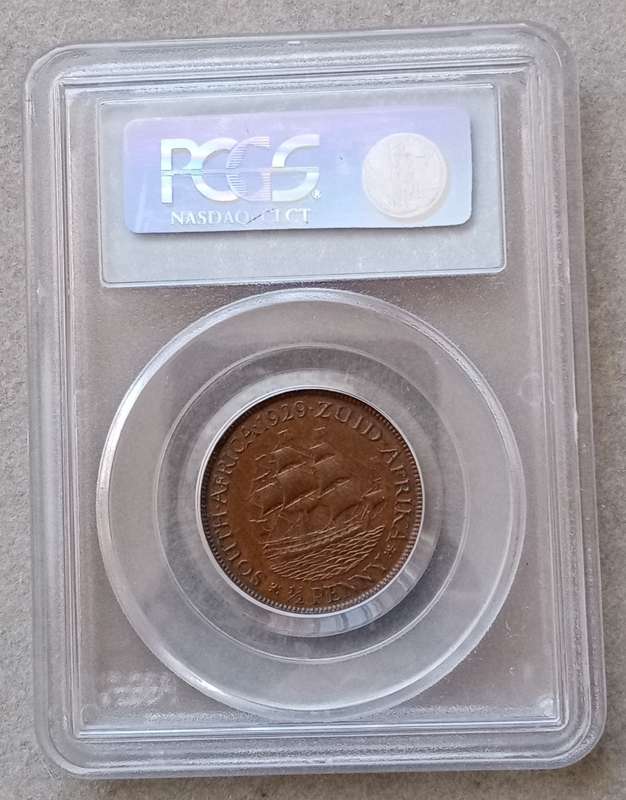 1929 Union 1/2 penny PCGS AU58 (high grade) - Only 6 coins graded higher