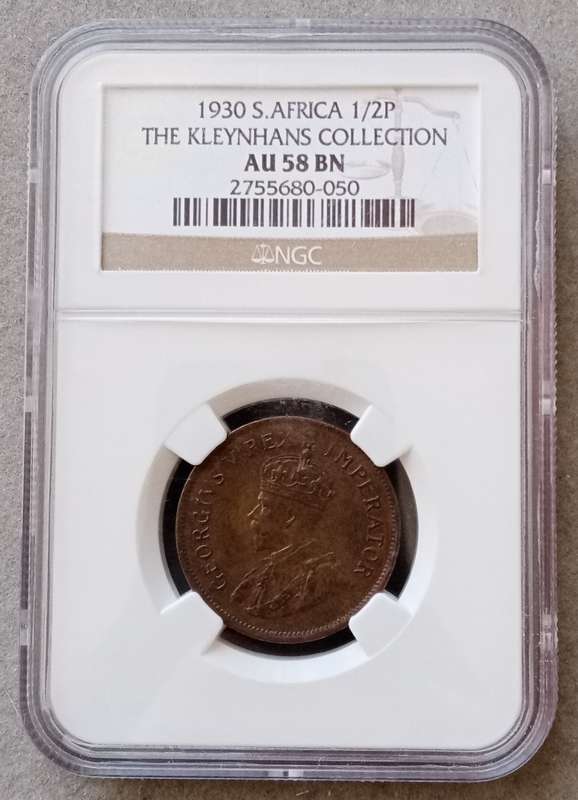 High grade 1930 union 1/2 Penny NGC AU58 BN (Kleynhans Collection)