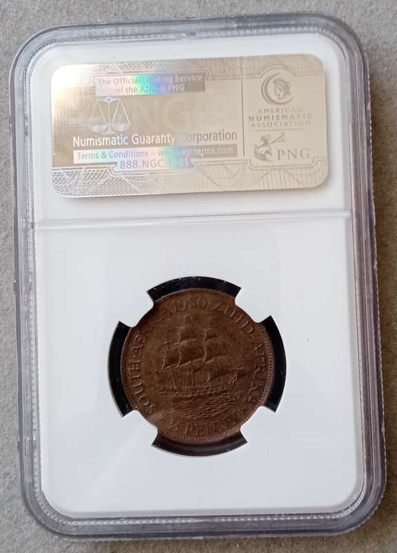 High grade 1930 union 1/2 Penny NGC AU58 BN (Kleynhans Collection)