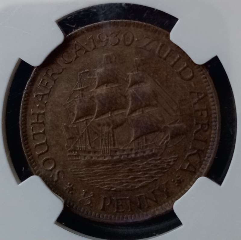 High grade 1930 union 1/2 Penny NGC AU58 BN (Kleynhans Collection)