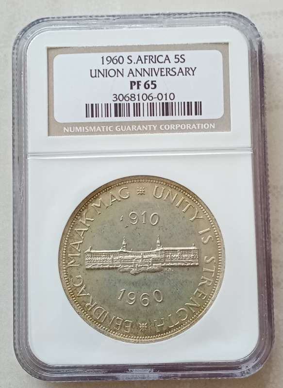 1960 Union proof silver 5 Shillings NGC PF65 (mintage: 3360)