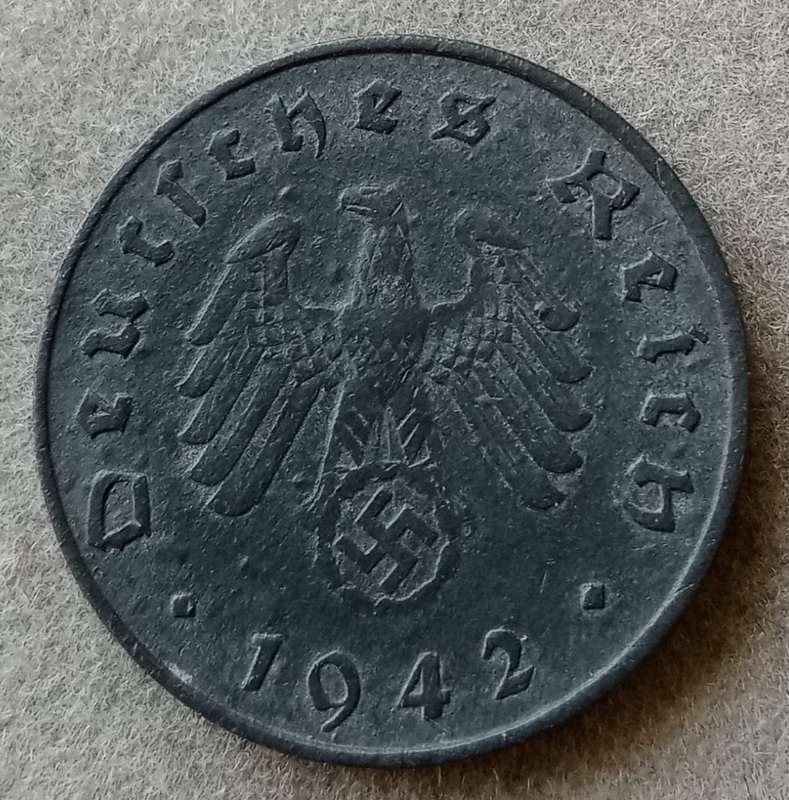 1942 J Germany 10 Reichspfennig (Third Reich)
