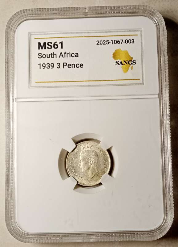1939 Union silver tickey SANGS MS61
