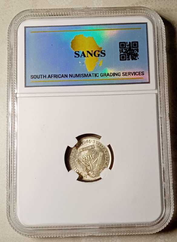 1946 Union silver tickey SANGS MS62