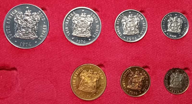 1974 Partial proof set in red box
