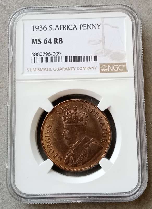 Nice 1936 Union penny NGC MS64 RB (Mint State)