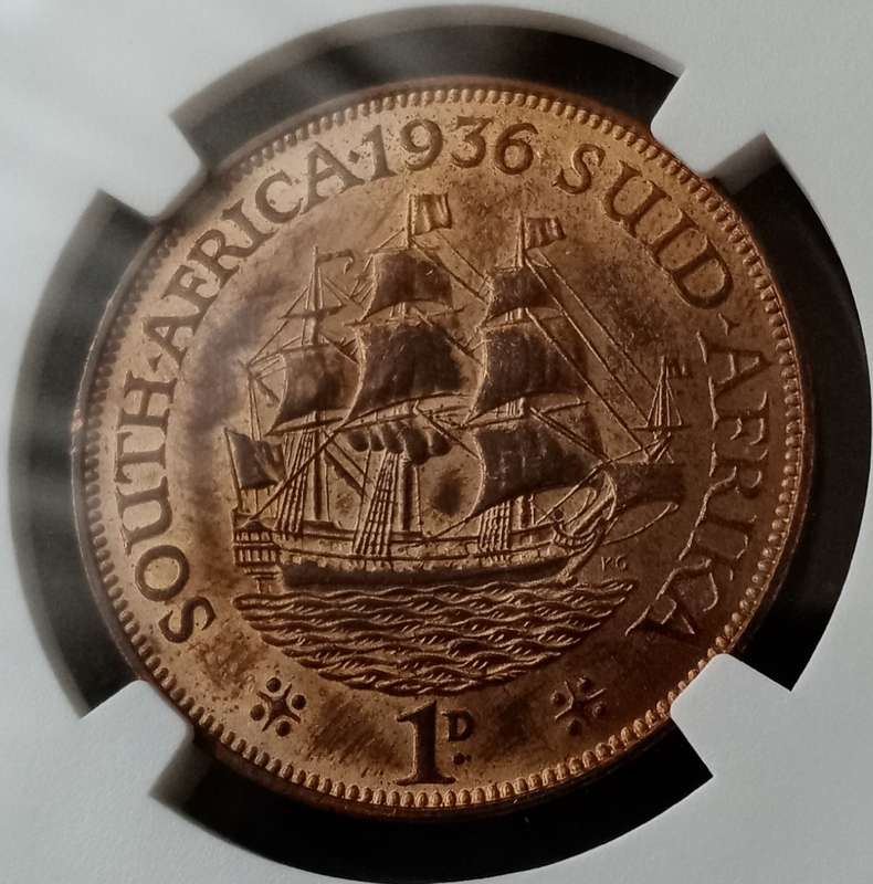 Nice 1936 Union penny NGC MS64 RB (Mint State)