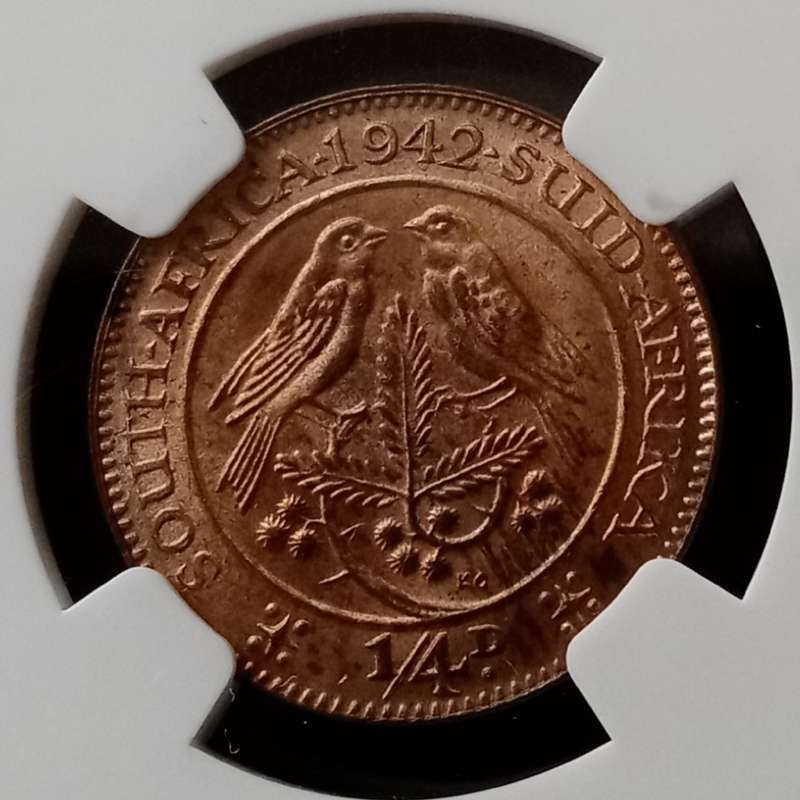 1942 Union 1/4 Penny NGC MS64 RB (2nd highest grade)