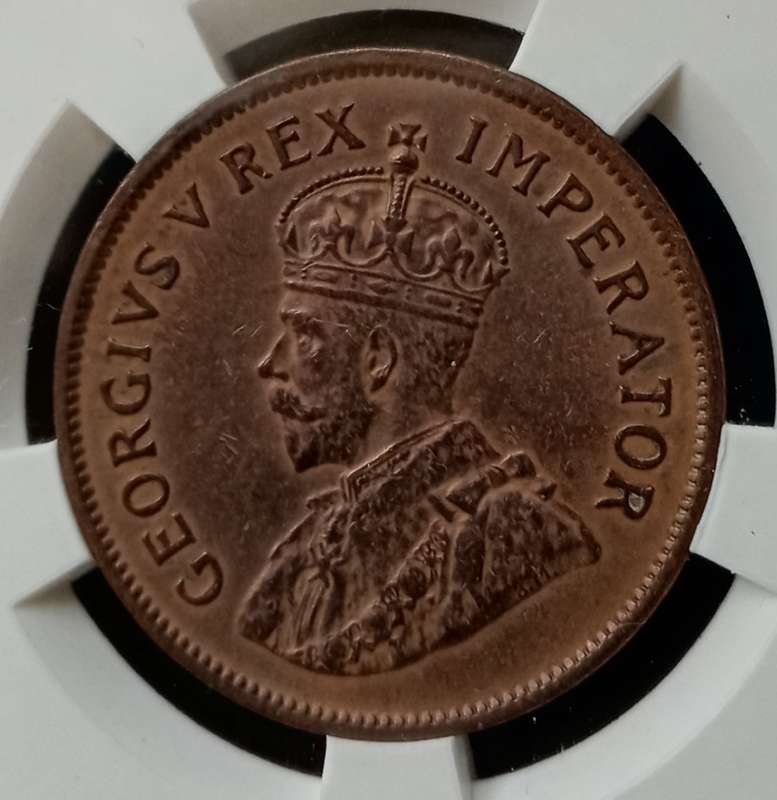 High grade 1930 union 1/2 Penny SANGS AU58 RB