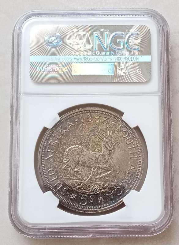 1953 Union proof silver 5 Shillings NGC PF63 (mintage: 5000)