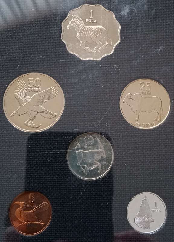 1976 Botswana 1st coinage proof set in perspex case (6 coins)
