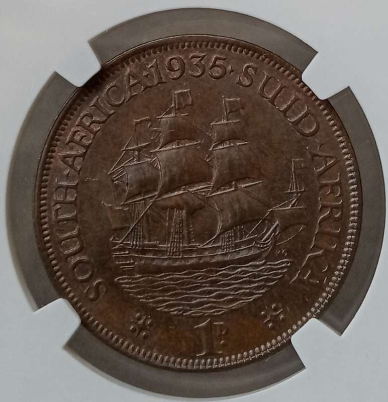 Nice 1935 union penny NGC MS63 BN