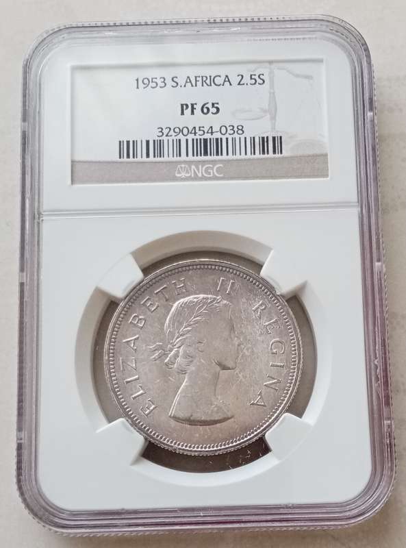 1953 Union proof silver 2 1/2 Shillings NGC PF65 (mintage: 5000)