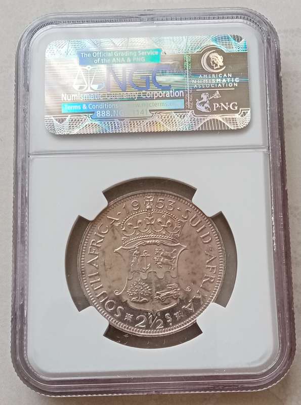 1953 Union proof silver 2 1/2 Shillings NGC PF65 (mintage: 5000)