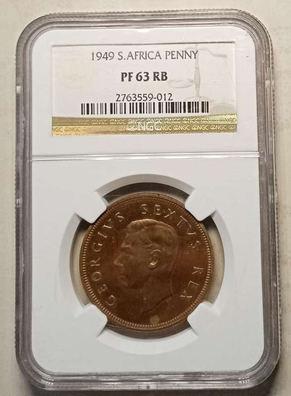1949 Union proof penny NGC PF63 RB (mintage: 800)