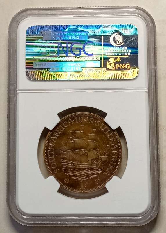 1949 Union proof penny NGC PF63 RB (mintage: 800)