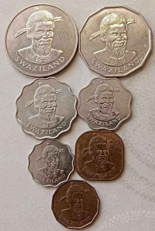 Swaziland 1974 first coinage set (7 coins)