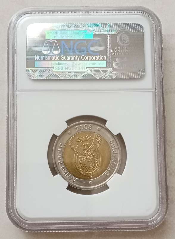2008 Mandela 90th birthday R5 NGC MS62
