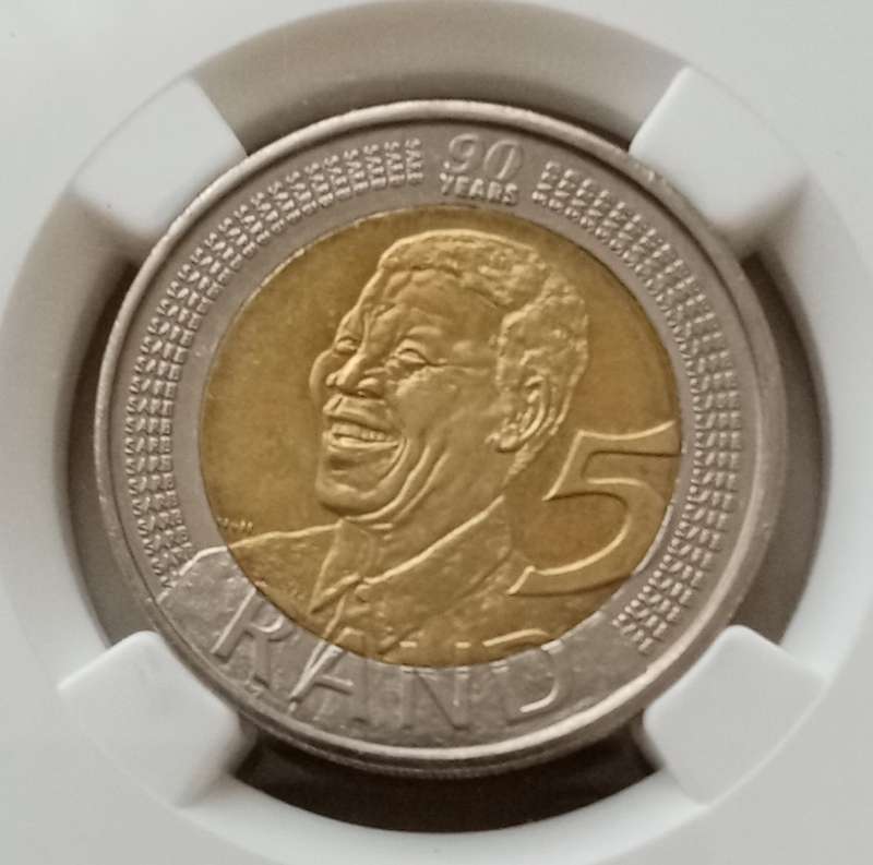 2008 Mandela 90th birthday R5 NGC MS62