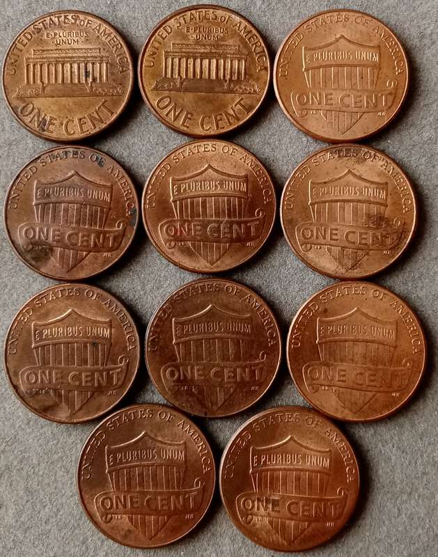 Lot of x11 Lincoln 1c coins (2000-2018)