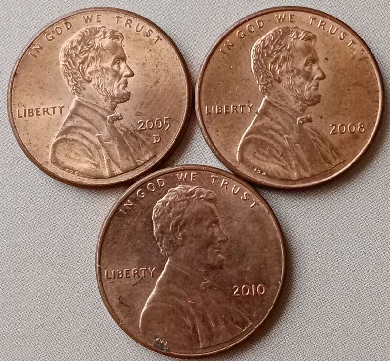 2005/2008 and 2010 Lincoln 1c set