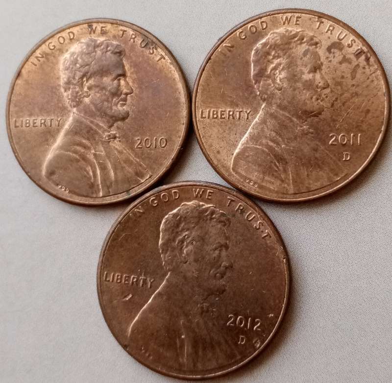 2010-2012 Lincoln 1c set in sequence