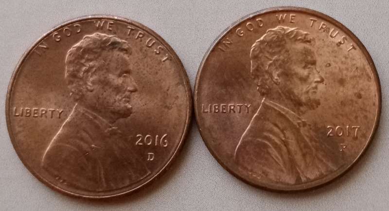 2016 and 2017 Lincoln 1c set (Denver Mint)