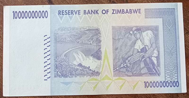 2008 Zimbabwe 10 billion dollars in XF+