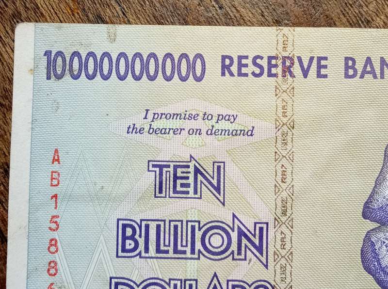 2008 Zimbabwe 10 billion dollars in VF