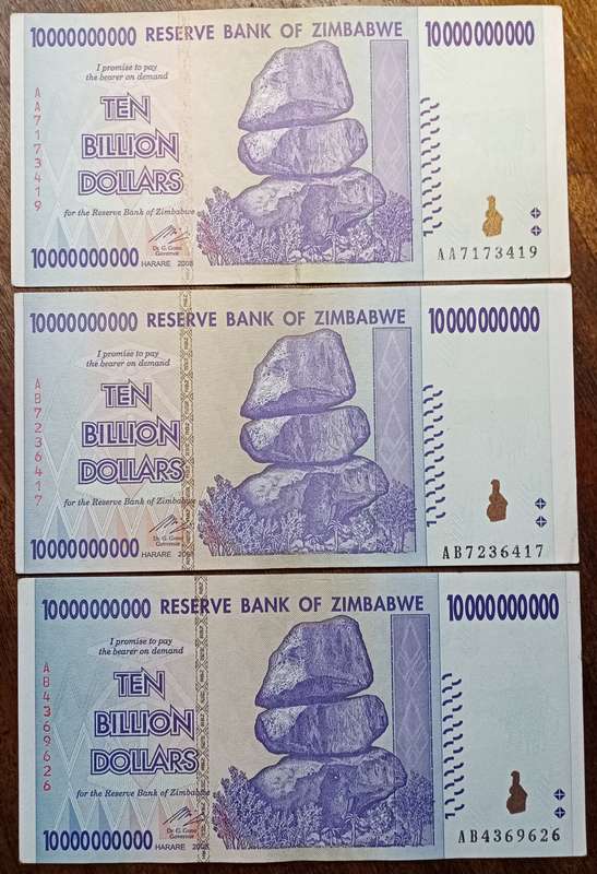 Extremely fine 2008 Zimbabwe 10 billion dollars
