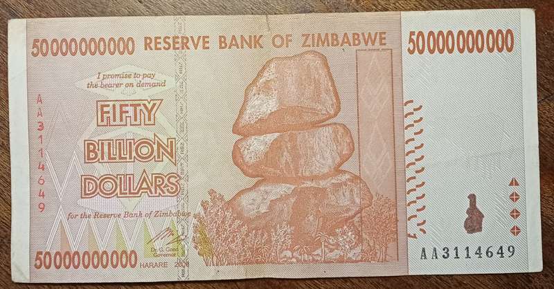 2008 Zimbabwe 50 Billion dollars