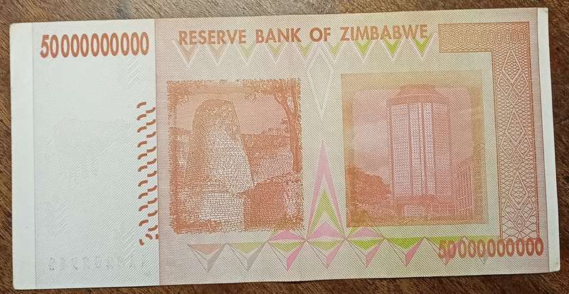 Decent 2008 Zimbabwe 50 Billion dollars