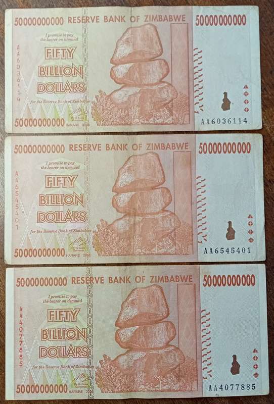 2008 Zimbabwe 50 Billion dollars notes