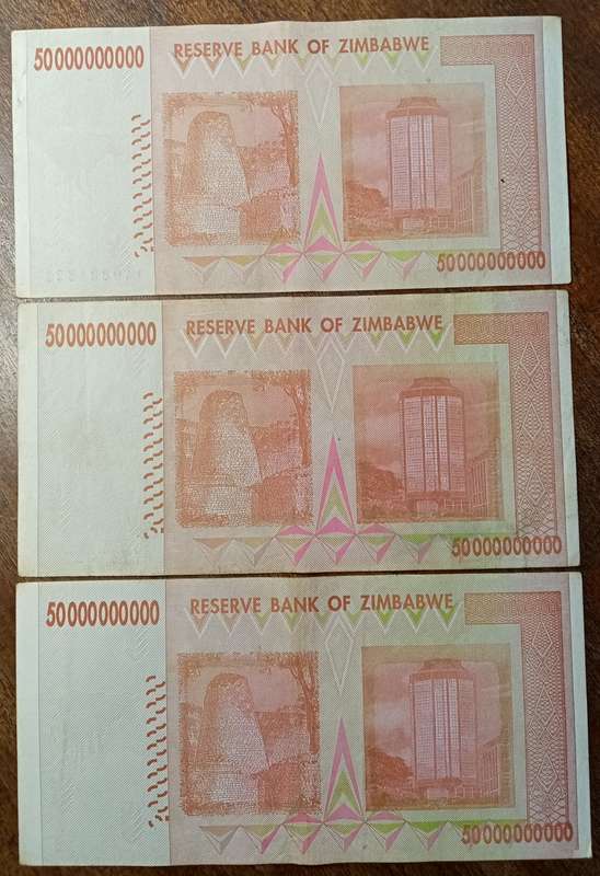 2008 Zimbabwe Fifty Billion dollars notes