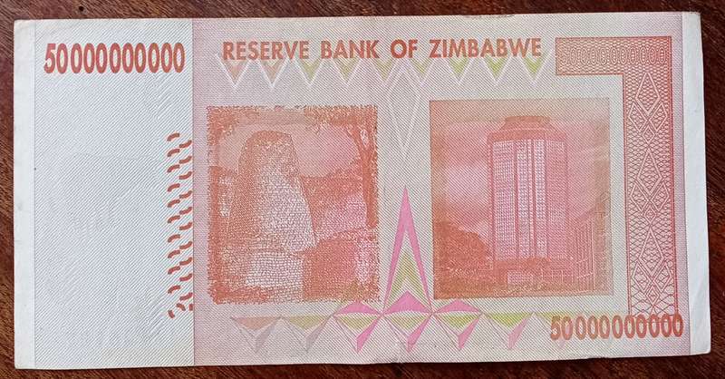 2008 Reserve Bank of Zimbabwe 50 Billion dollars
