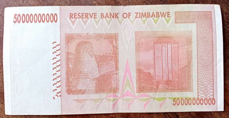 2008 Reserve Bank of Zimbabwe 50 Billion dollars note
