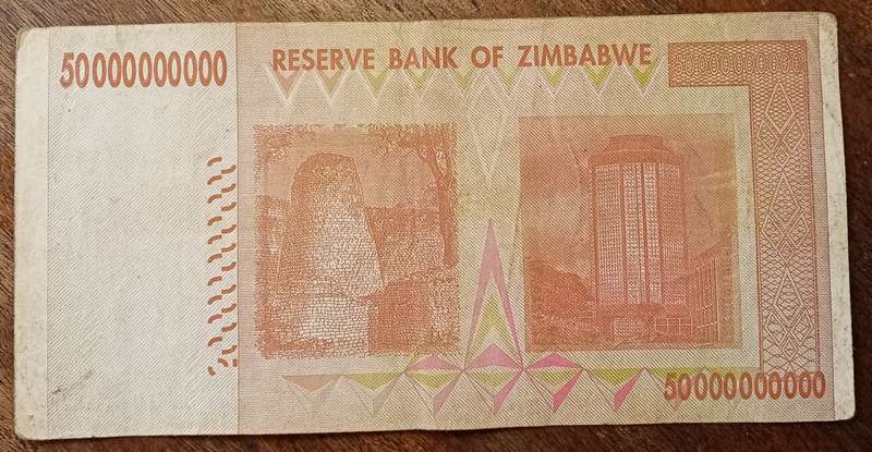 Zimbabwe 2008 Fifty Billion dollars.