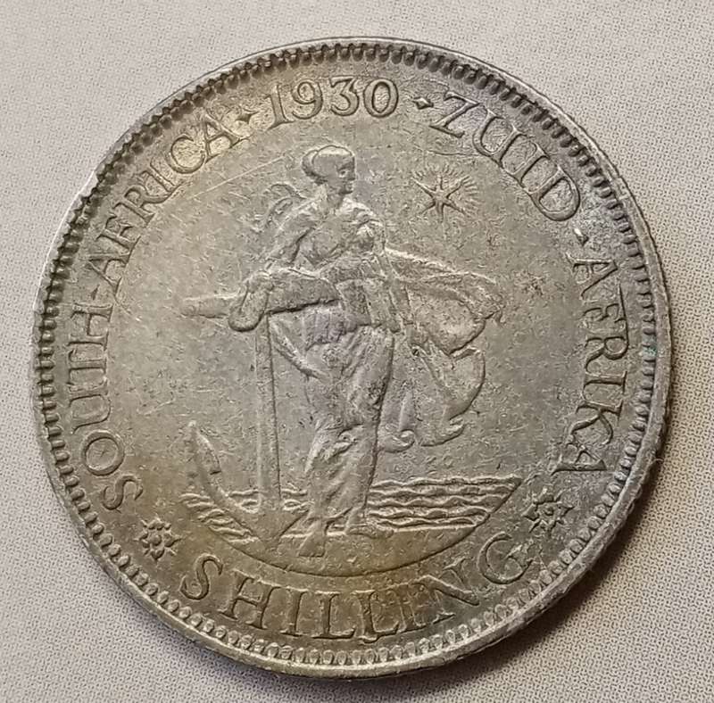 Scarcer 1930 union silver shilling in VF