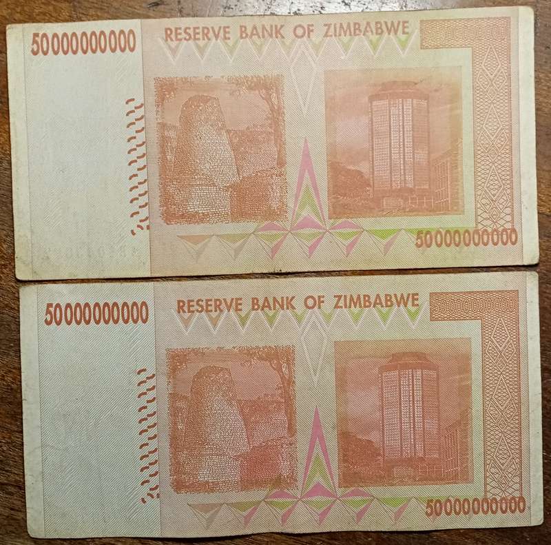 Zimbabwe 2008 Fifty Billion dollars notes