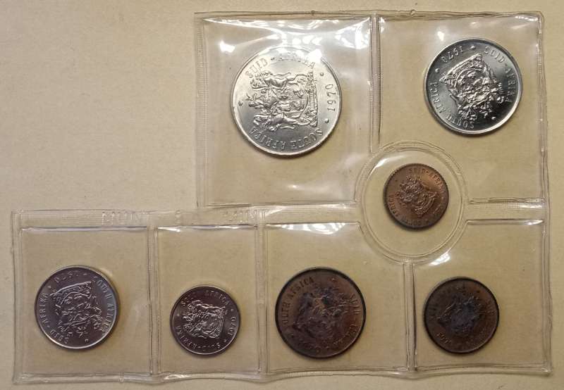 Partial 1970 uncirculated Mint set (50c-1/2c).