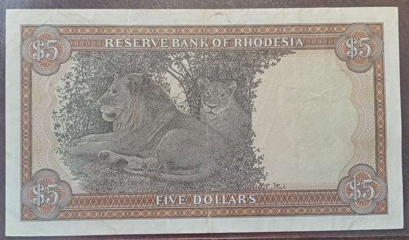 1978 Rhodesia $5 SANGS graded EF40 (Extremely Fine)
