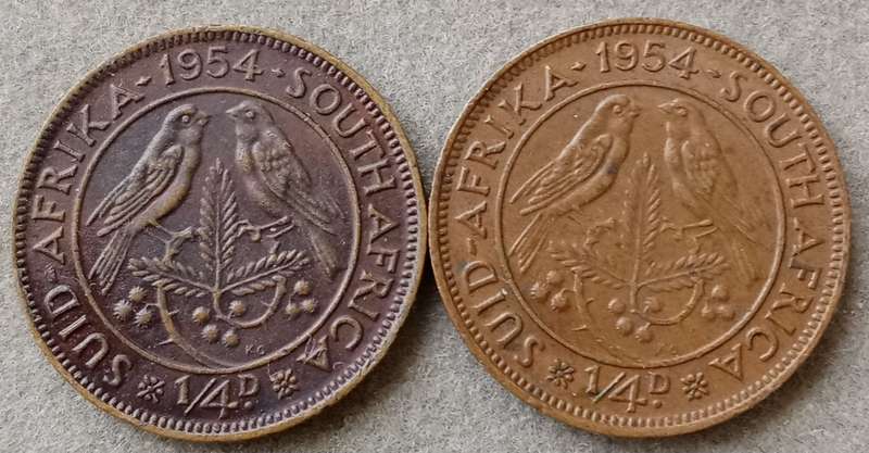 1954 Union 1/4 penny set (2 coins)