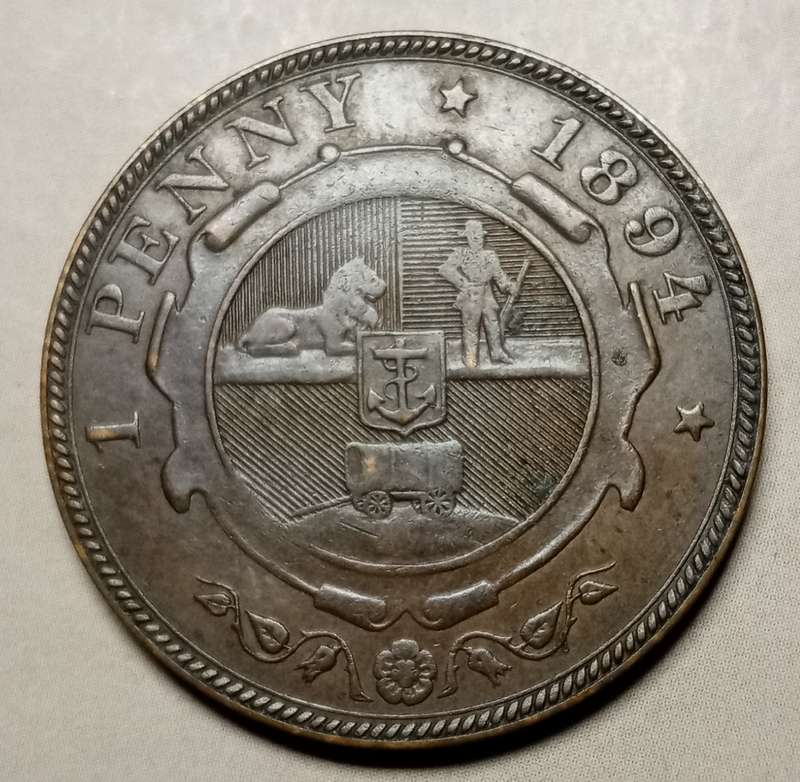 Extremely fine 1894 ZAR Kruger penny (low mintage).