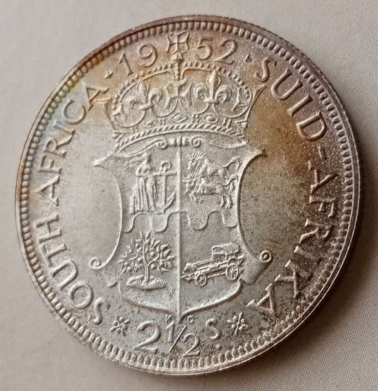 Nice 1952 union proof silver 2 1/2 Shillings