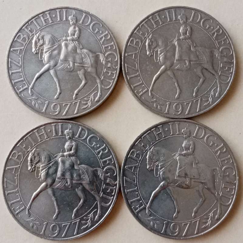 1977 Queen Elizabeth silver jubilee nickel crown.