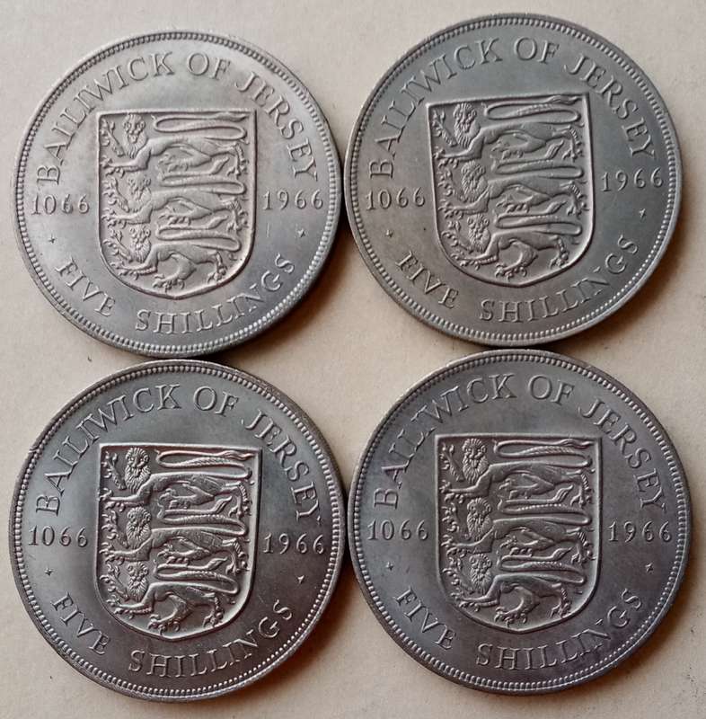 Decent 1966 Bailiwick of Jersey 5 Shillings (Battle of Hastings).