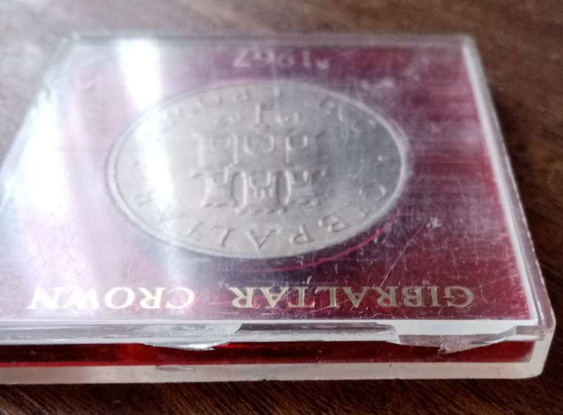 1967 Gibraltar crown in perspex case (lower mintage)