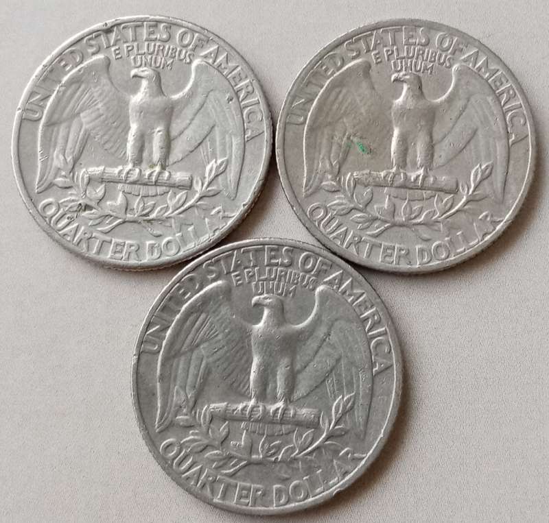 1965/1967/1969 USA Washington quarter dollar set